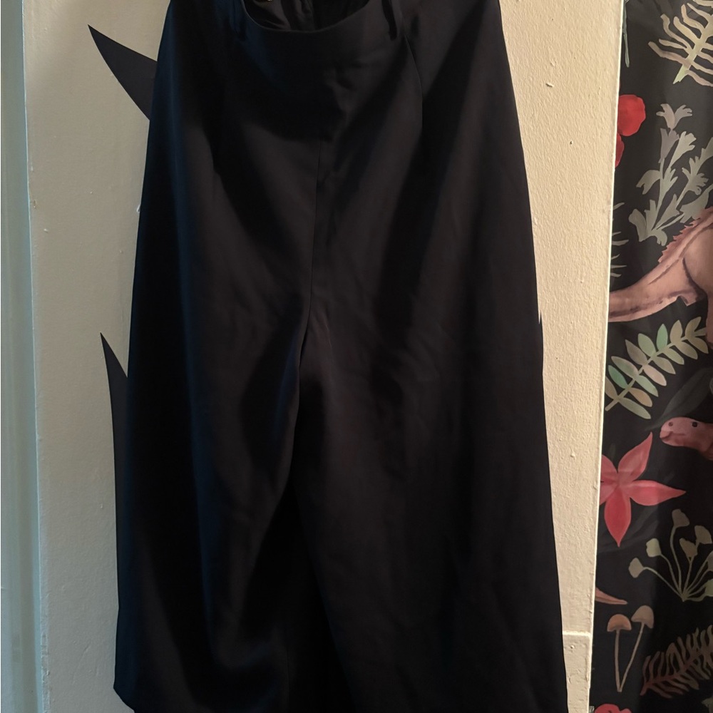 Black Women's Cropped Wide Leg Dress Pants, Uniqlo M